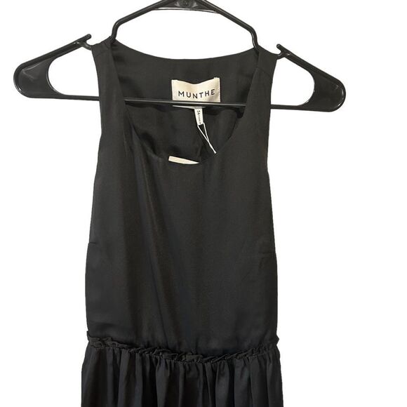 REVOLVE Munthe Villima Maxi Dress, Lightweight Charmeuse Pleated Skirt Ruffle - Picture 6 of 12